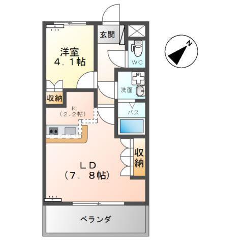 クレセント(1LDK/1階)の間取り写真