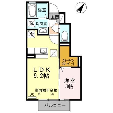 タイムズパークTK(1LDK/1階)の間取り写真