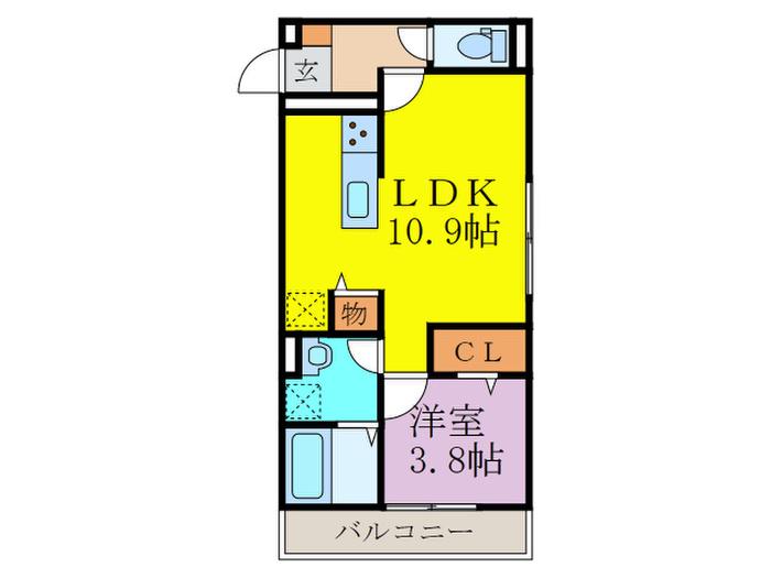 ファーストレジデンス野間(1LDK/3階)の間取り写真