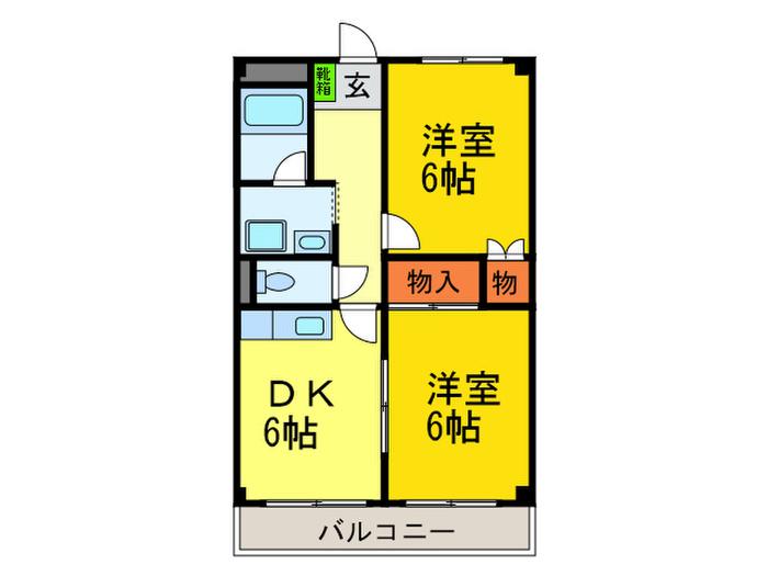 ベル青山I番館(2DK/3階)の間取り写真