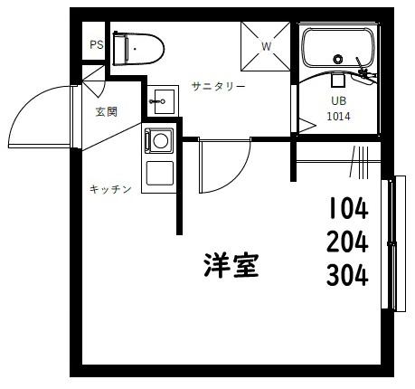 RSC西新井(ワンルーム/2階)の間取り写真