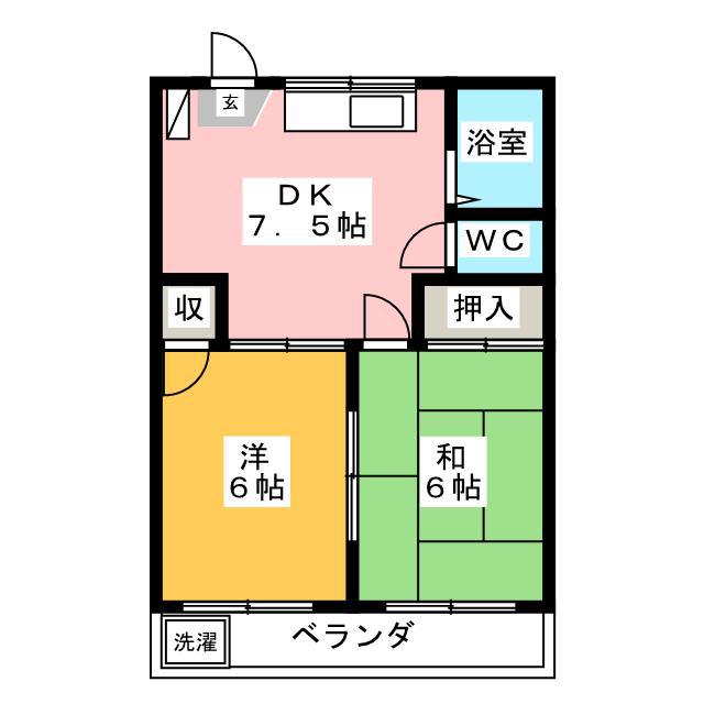 サンハイツ新堀(2DK/1階)の間取り写真