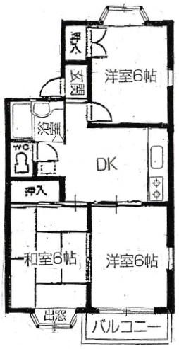 ソアール 西明石(3DK/2階)の間取り写真