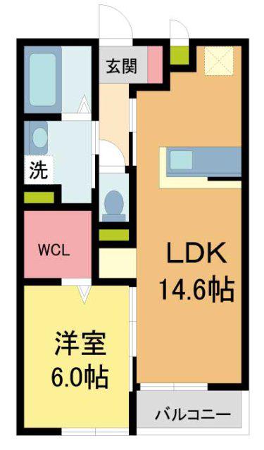 グランリヴェール呉服I(2LDK/3階)の間取り写真