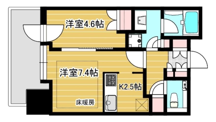 N 大崎ステーションレジデンス(1LDK/15階)の間取り写真