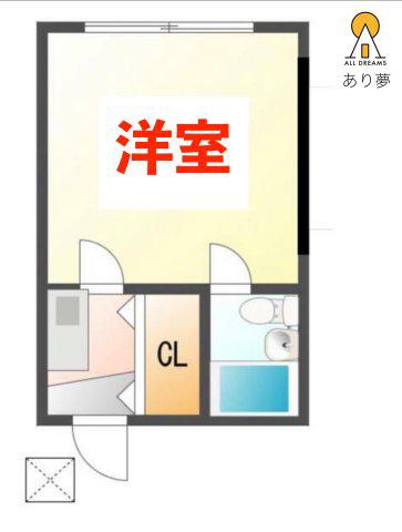 ハイムタチバナ(ワンルーム/2階)の間取り写真