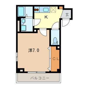アムールIII(1K/3階)の間取り写真
