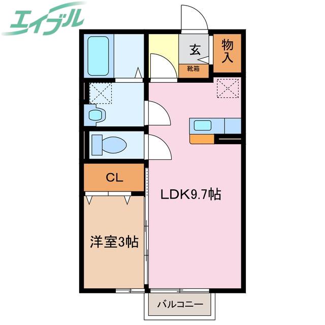 フェンテ(1LDK/2階)の間取り写真