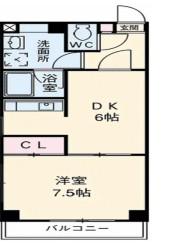 プランドールS(1DK/1階)の間取り写真