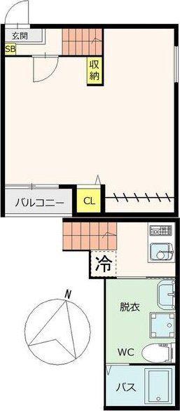 CASAFELICE通町(1K/1階)の間取り写真