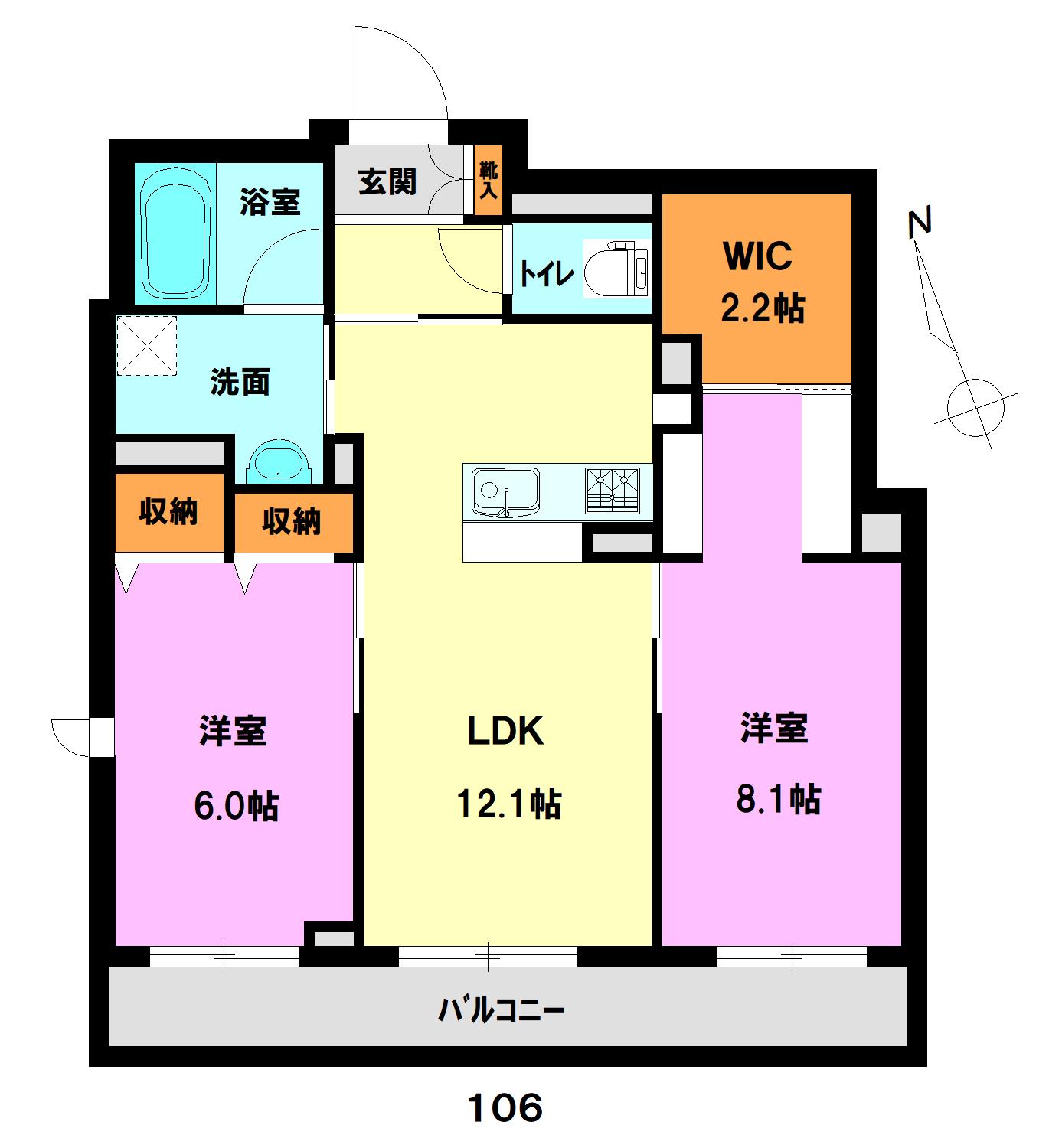 けやきテラス(2LDK/1階)の間取り写真