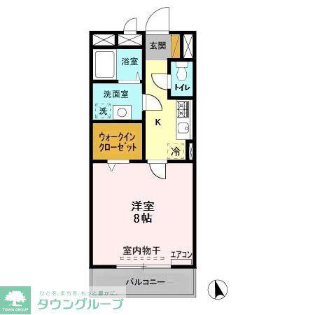 FOREST WIND(1K/2階)の間取り写真