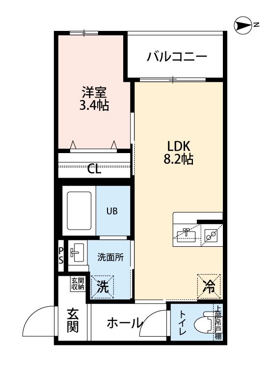 IDCパロス西堤(1LDK/1階)の間取り写真