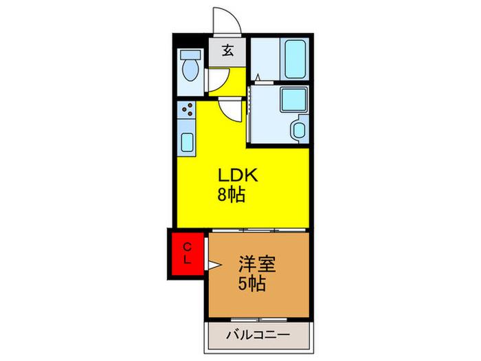 クリエオーレ茨田大宮IV(1LDK/1階)の間取り写真
