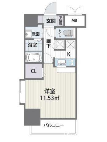 アルティザ博多駅南(1K/14階)の間取り写真