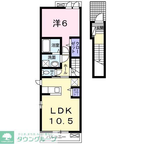 ソリヤ エスティ(1LDK/2階)の間取り写真