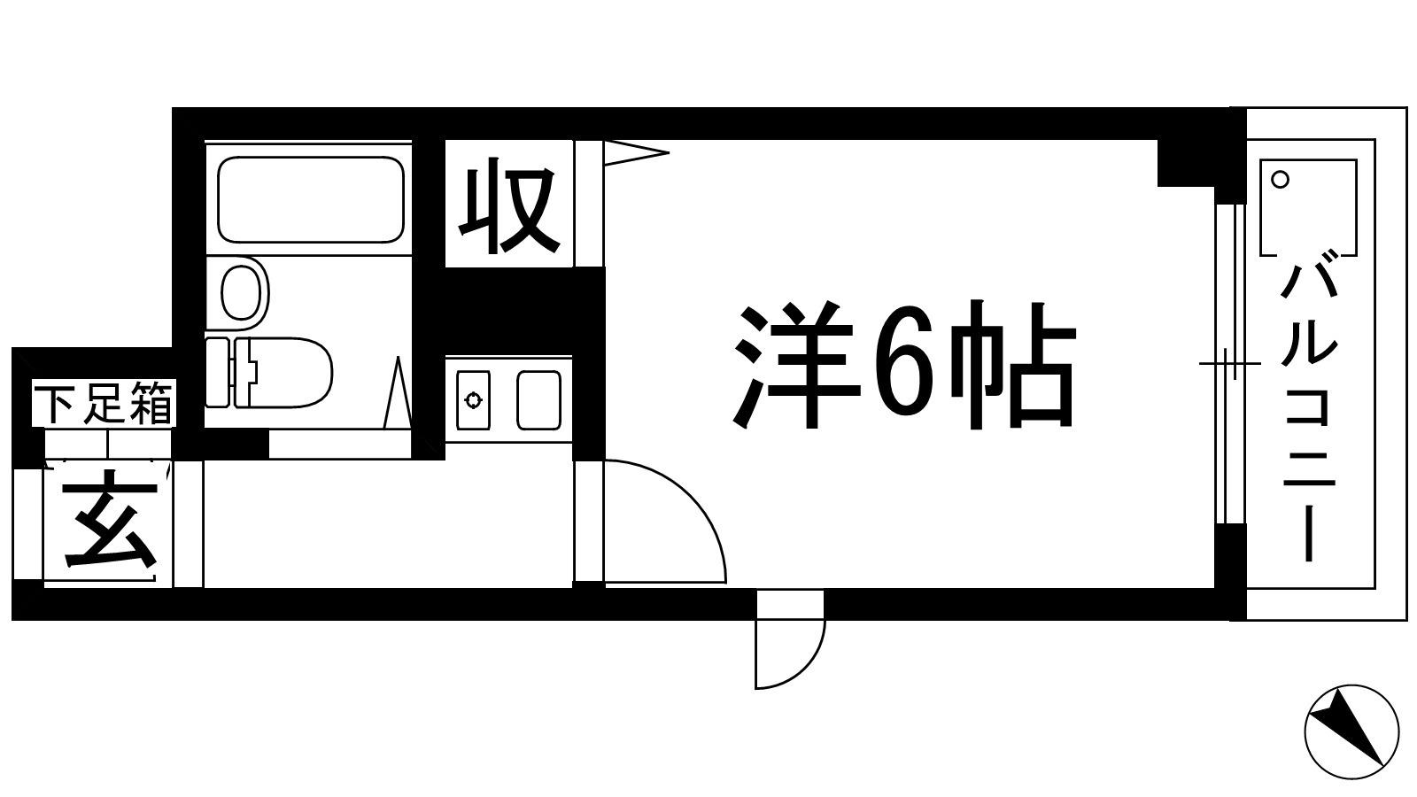 ロイヤルメゾン石橋(1K/3階)の間取り写真