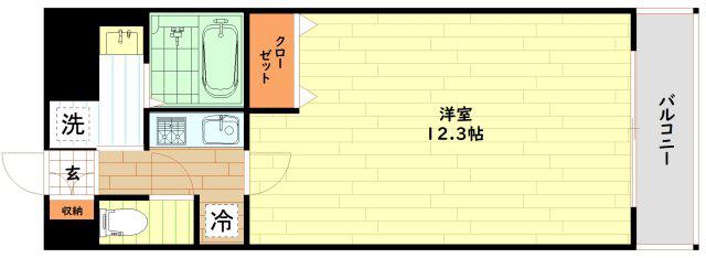 O・G・SFUKUSHIMA(1K/8階)の間取り写真