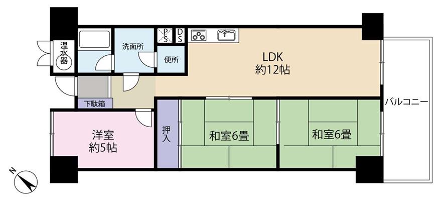 シャトードメール須磨(3LDK/3階)の間取り写真