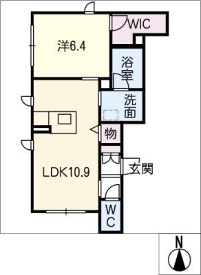 カーサヴィアソーレ II(1LDK/1階)の間取り写真