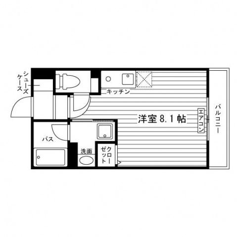 UNI ETERNA 札幌N15(ワンルーム/2階)の間取り写真