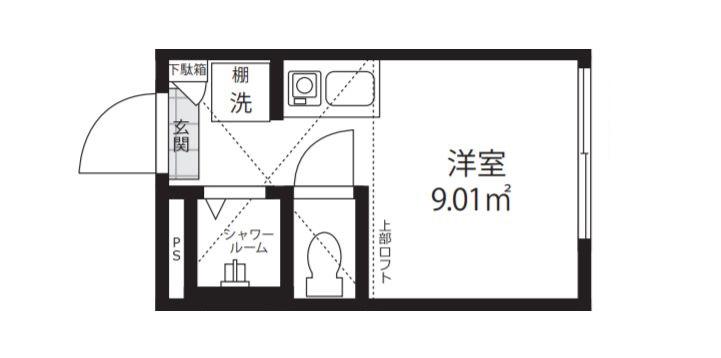 QUQURI KOENJI(ワンルーム/2階)の間取り写真