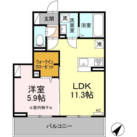 モンテリーヴルI(1LDK/3階)の間取り写真