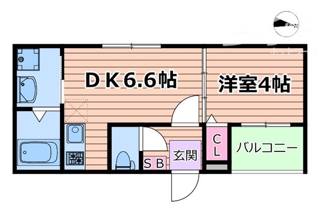 IRIS淡路(1DK/1階)の間取り写真