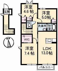シャーメゾン原尾島III(3LDK/2階)の間取り写真