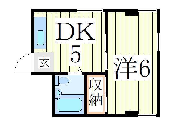 つくばエクスプレス 南流山駅 徒歩6分 3階建 築35年(1DK/1階)の間取り写真