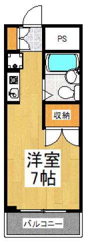 OLIVE(ワンルーム/4階)の間取り写真