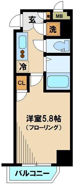 ブランノワール早稲田(1K/3階)の間取り写真