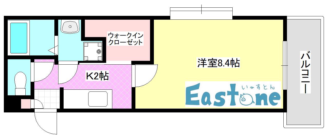 SUN GARDEN 葉月館(1K/4階)の間取り写真