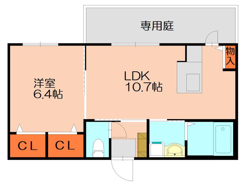 シャルマンコート(1LDK/1階)の間取り写真