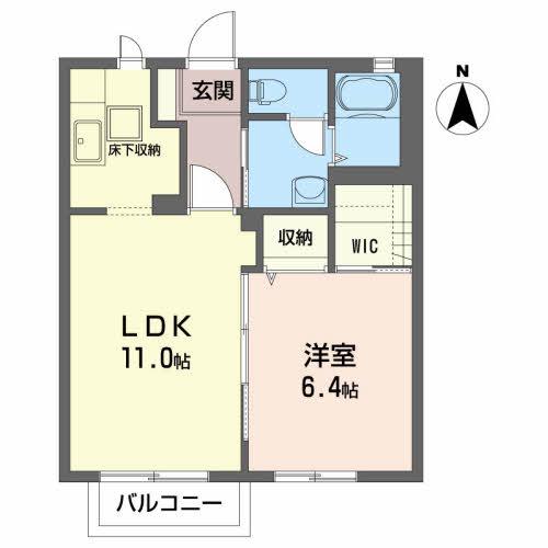 コートヴィレッジ宮千代(1LDK/1階)の間取り写真