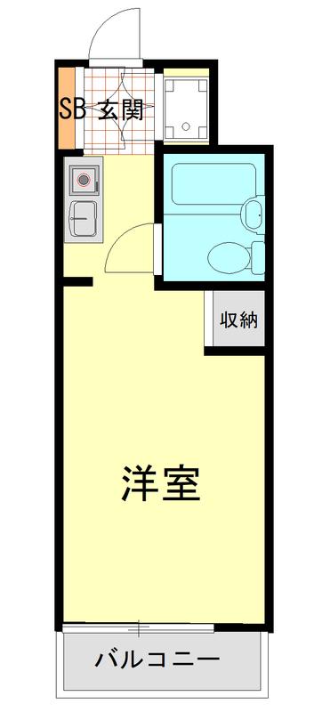 サンホワイト磯子(ワンルーム/3階)の間取り写真
