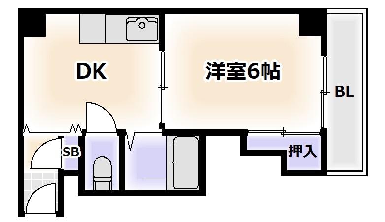 メゾン浪速(1DK/3階)の間取り写真