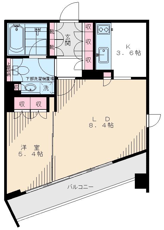 ラヴォーグ南青山(1LDK/6階)の間取り写真