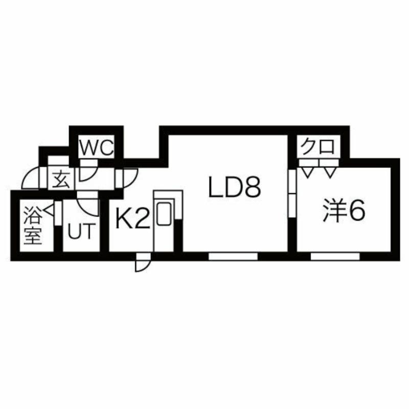 REST HILLS白石駅 A棟(1LDK/2階)の間取り写真
