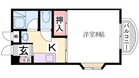 西鈴コーポラス(1K/3階)の間取り写真