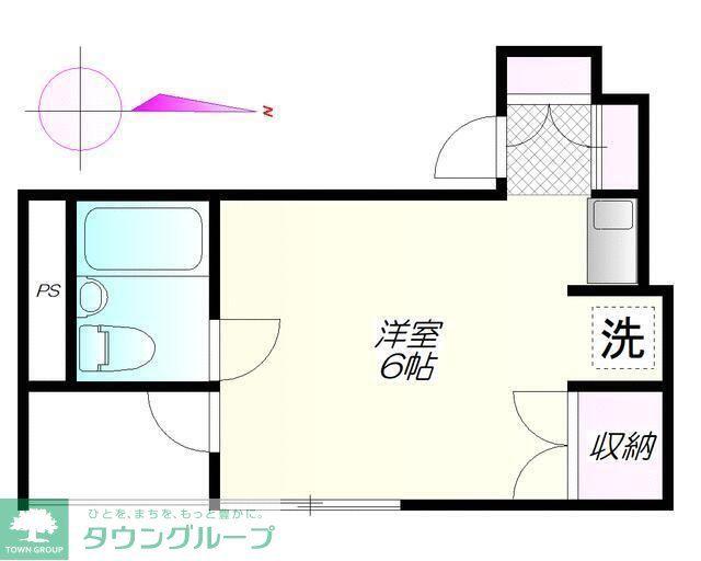 ベルクハイム日暮里(ワンルーム/5階)の間取り写真