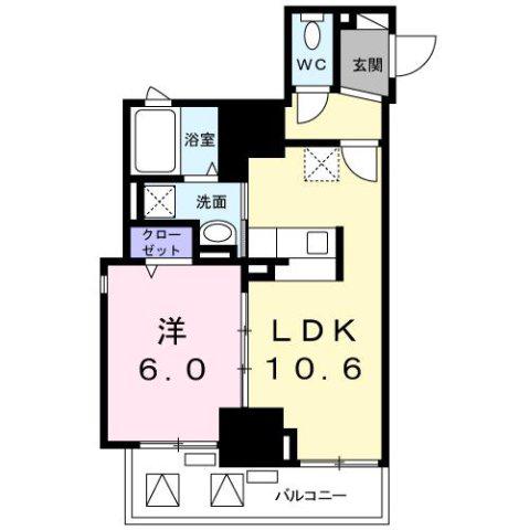 アビタ ヴァン(1LDK/10階)の間取り写真