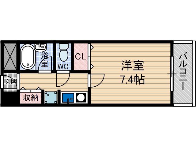 アーク福西(1K/5階)の間取り写真
