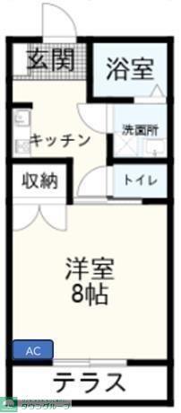 貸アパート 高崎市保渡田町(1K/2階)の間取り写真