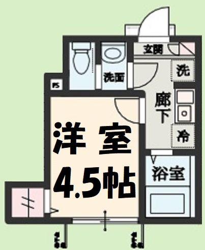 メルディア久喜東2丁目(1K/1階)の間取り写真