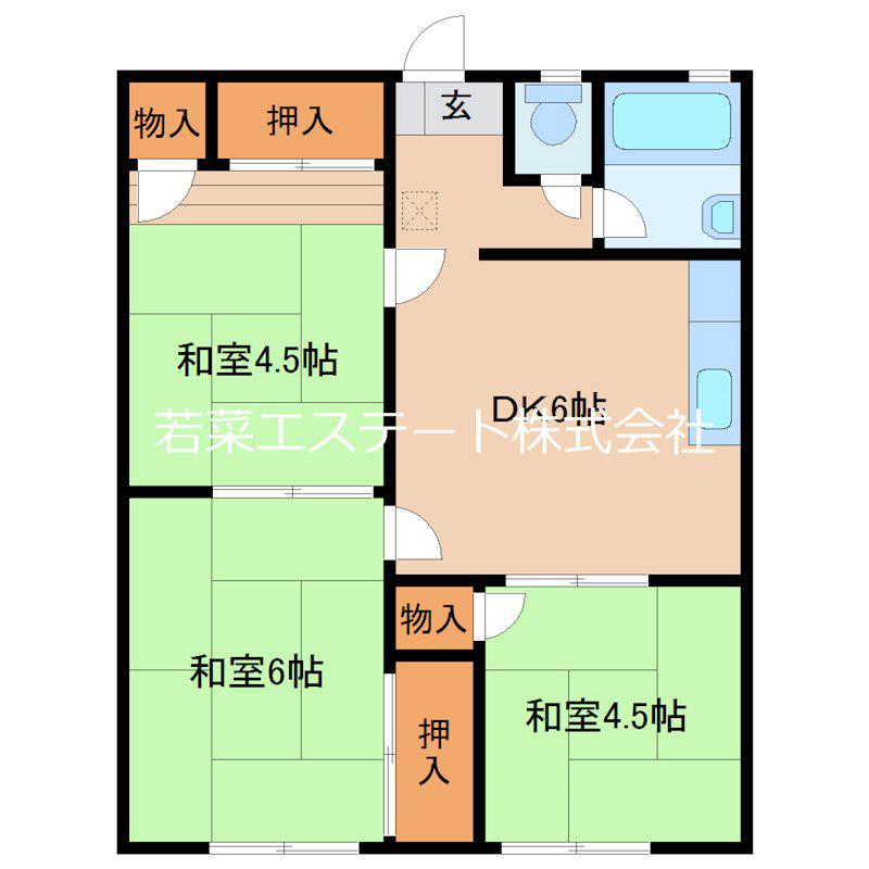 高良ハイツ(3DK/2階)の間取り写真