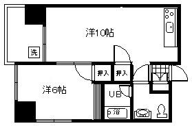 プレジデント山代(1LDK/8階)の間取り写真