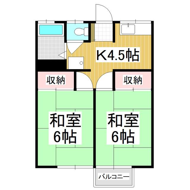 コーポ沢田(2K/2階)の間取り写真