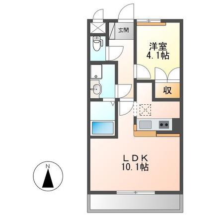 旭市 鎌数 1LDK(1LDK/2階)の間取り写真