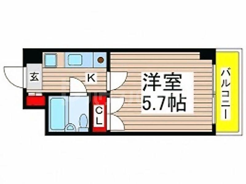CITY COSMO KEMIGAWA(1K/4階)の間取り写真